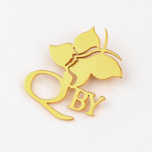 bulk Custom gold logo clothing pins wholesale factory personalized corporate logo name badges vendors